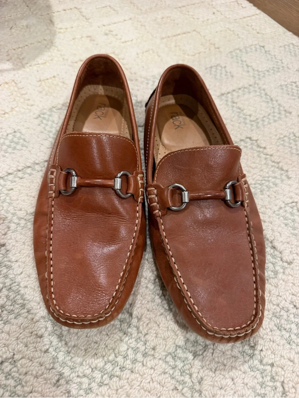 Nordstrom Camden Bit Driving Loafers Brown Leather Quiet Luxury 8.5M